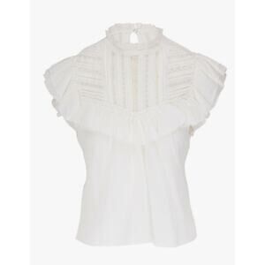Veronica Beard Tamsyn White Ladies Ruffle Trip Top Size 6